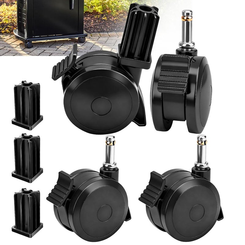 Haiouus 4 Pack 70360 Locking Caster with Insert for Weber Genesis E-310 Spirit Series 2009-2012, E400 E600 Summit Series 2007-2019 Gas Grills & Genesis E310 E320 S330 E210 Series 2007-2016 - Image 1